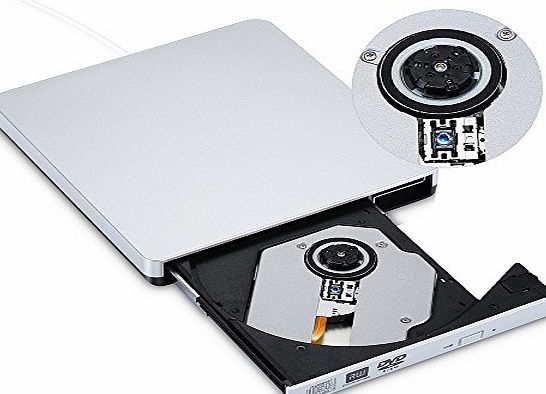 Pictek External CD Drive, [Hot Version]Pictek External DVD Drive USB DVD Drive Portable CD/DVD-RW Writer Burner Ultra Slim For Apple Mac Computer Laptop